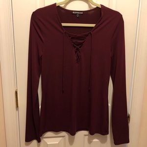 Express Tops - Express Laced Up Women’s Top Size Large Express Tops - Express Laced Up Women’s Top Size Large